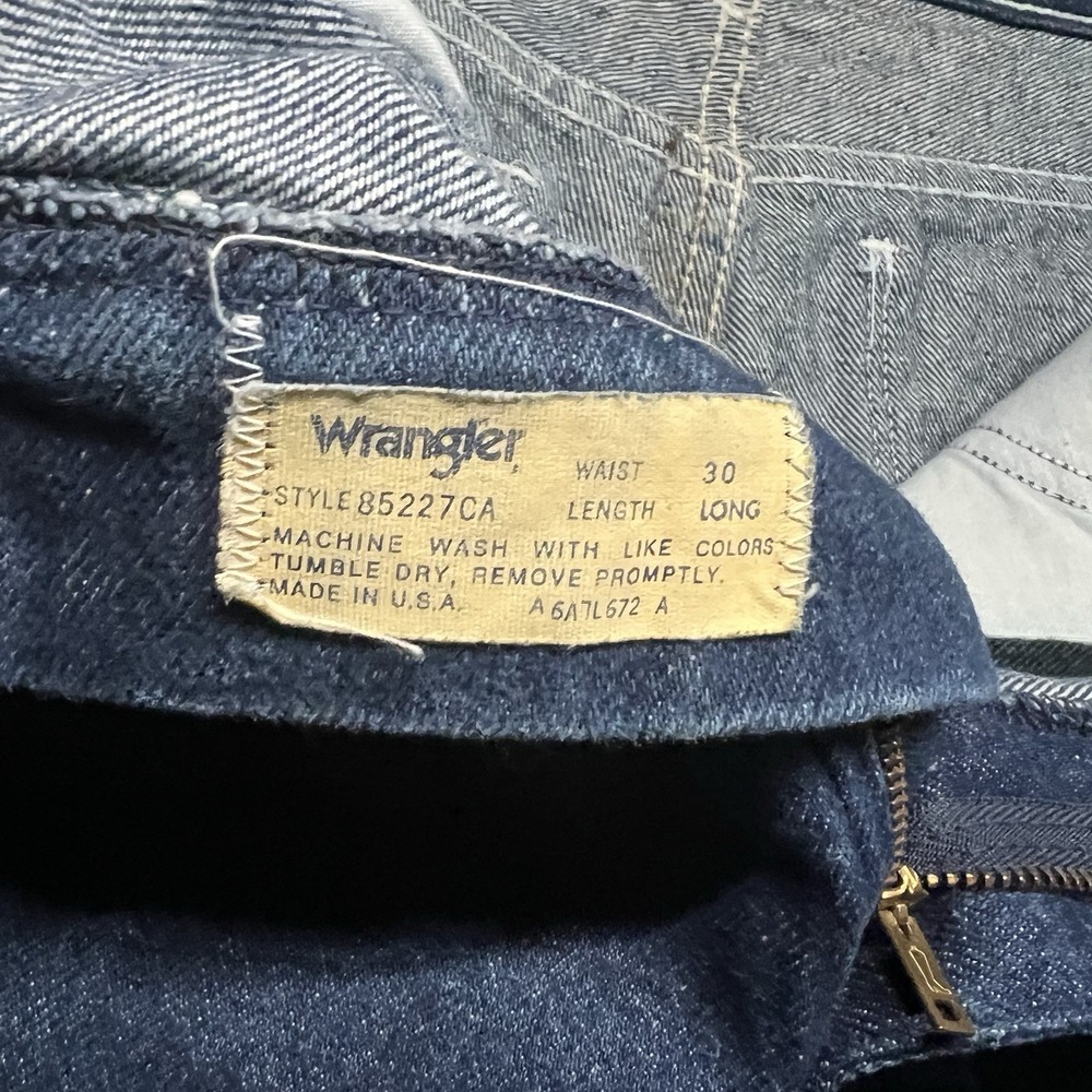 Vintage 80s Dark Wash Wrangler Denim Jeans Size 30x26 Cropped Straight USA Japan - Picture 5 of 5